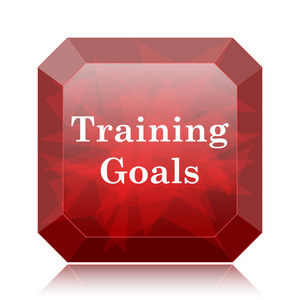 培训目标图标, 红色网站按钮白色背景
