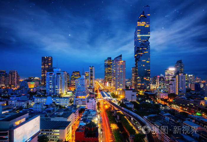 曼谷城市夜景从隆商务中心和交通 曼谷 泰国照片 正版商用图片0sqo 摄图新视界 曼谷城市夜景从隆商务中心和交通 曼谷 泰国照片 正版商用图片0sqo 摄图新视界