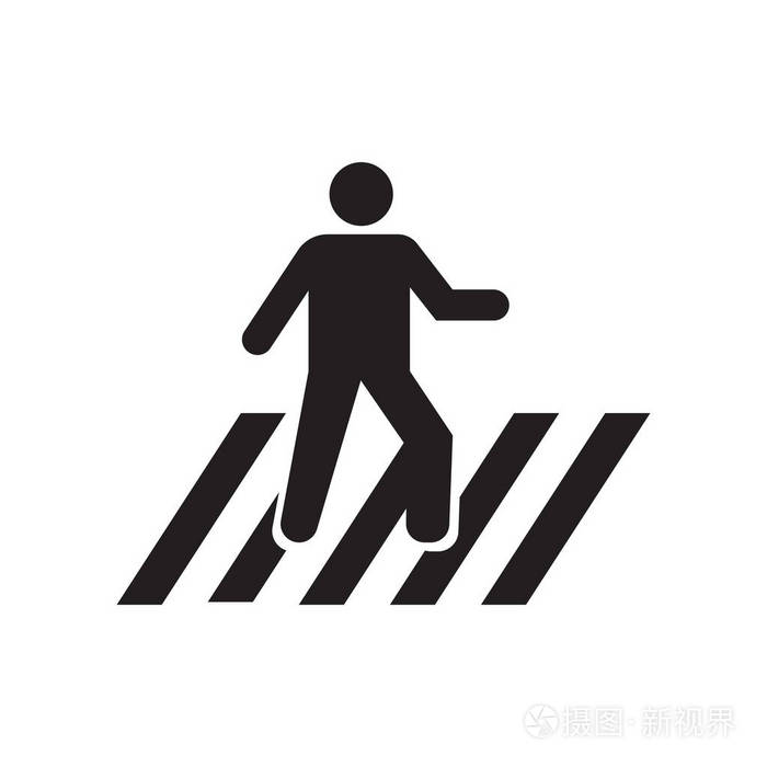 行人图标矢量符号和符号在白色背景下被隔离, 行人标志概念