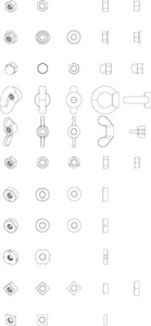 不同视图和投影的螺母集, 矢量绘图