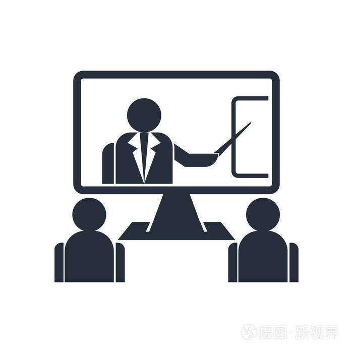 在线培训图标矢量隔离在白色背景为您的 web 和移动应用程序设计