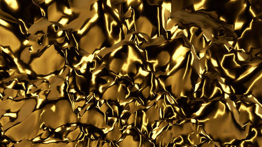 抽象黄金场景背景与照明效果3d 渲染