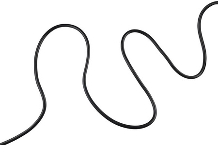 黑色的电源电缆线在白色背景上孤立和有剪切路径