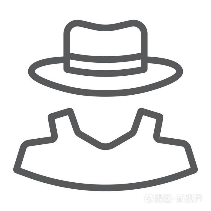 匿名线图标侦探和私人代理符号矢量图形在白色背景上的线性模式eps10