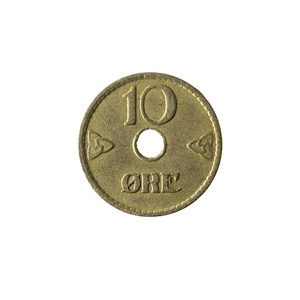 10挪威 oere 硬币 1926 正面被隔绝在白色背景上