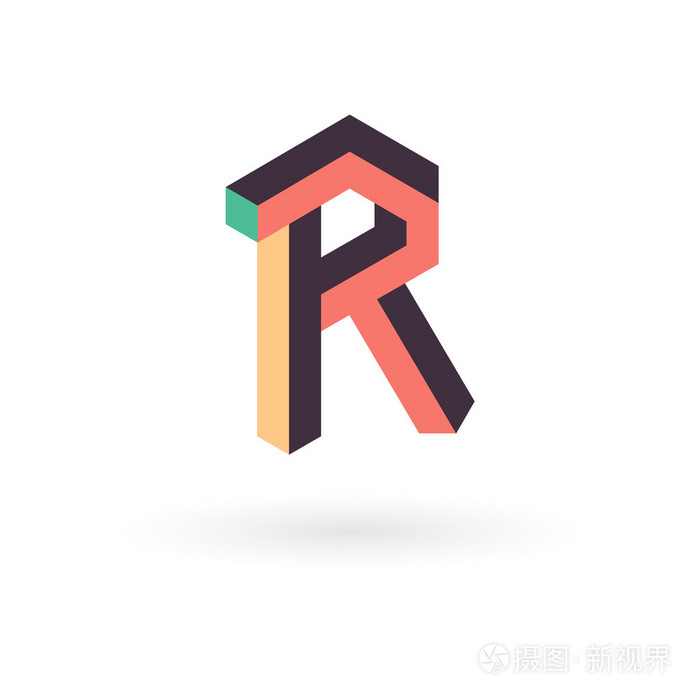 字母r 等距标志设计