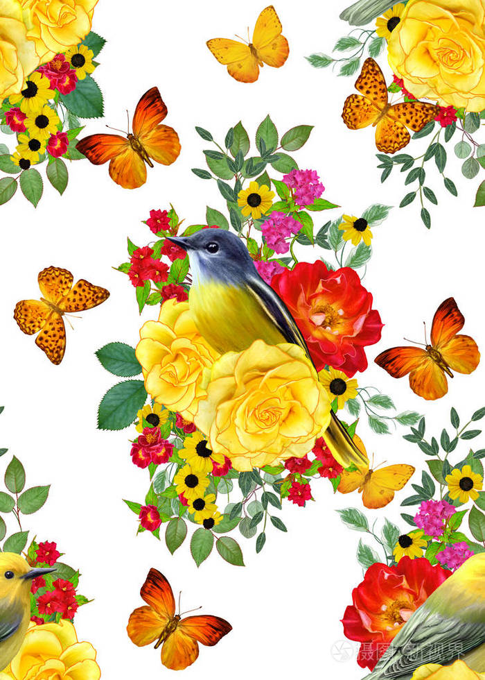 无缝的花卉图案.