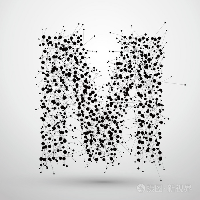 点线组成的字母,字体设计