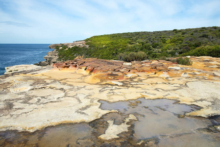 澳大利亚悉尼新南威尔士皇家国家公园的海洋和悬崖壮丽的景色