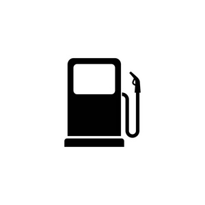 加油站黑色孤立图标标志。加油站矢量符号