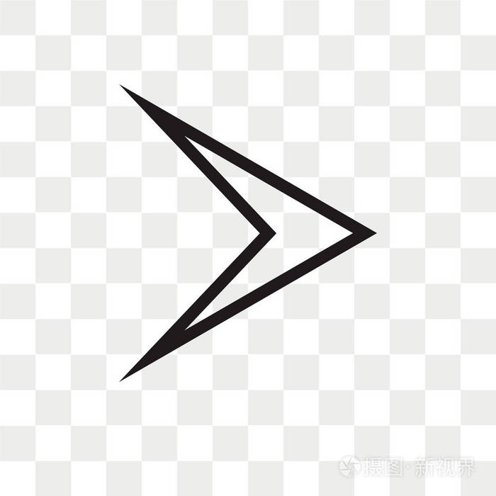 在透明背景上隔离的向右箭头矢量图标, 右箭头徽标概念