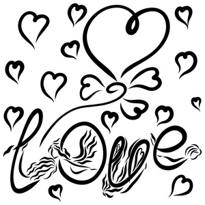 爱的字, 翅膀的女人和飞翔的心照片