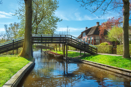 Giethoorn 在荷兰的一个小村庄