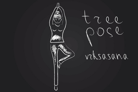瑜伽女人树式图片