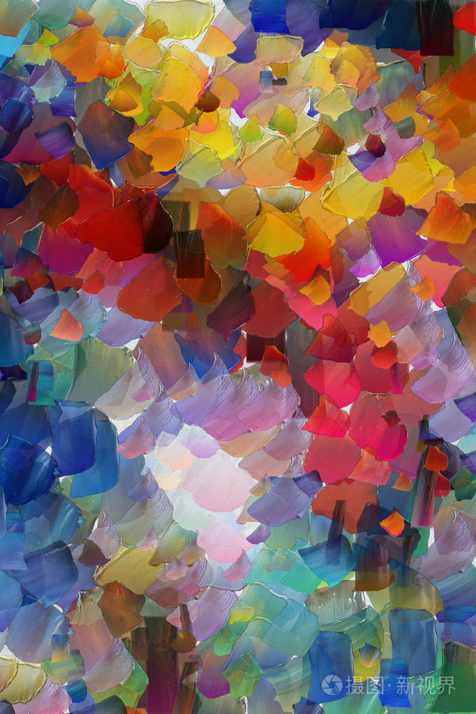 抽象绘画背景.大尺寸油画现代墙艺术.画布上油漆的混乱画笔笔触.