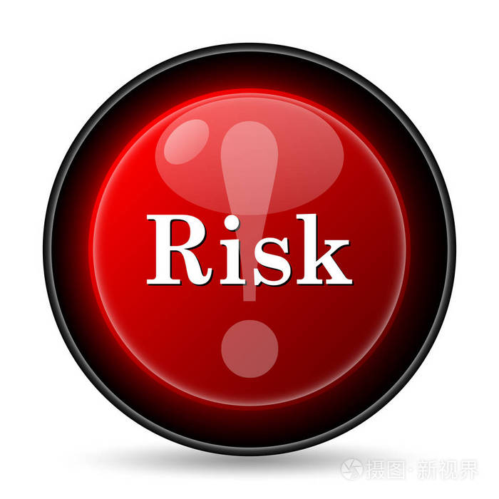 风险图标.白色背景上的互联网按钮