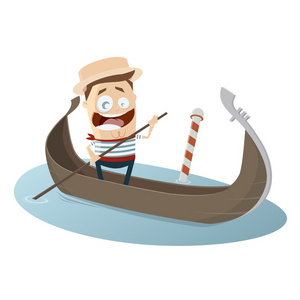 船夫威尼斯船夫卡通剪贴画照片