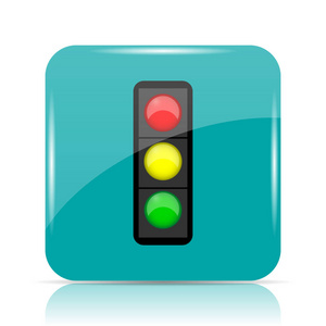 红绿灯图标。白色背景上的互联网按钮