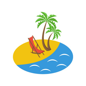 tropisk  med palmer