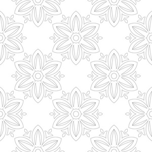 白色的浅灰色花卉装饰品。纺织品和墙纸无缝图案