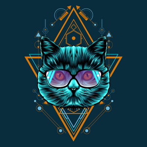 几何猫图片-几何猫素材-几何猫插画-摄图新视界