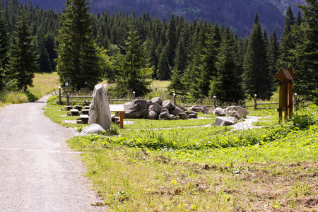 全景从绿色 beskid 山, 高 tatra, 与湖和瀑布