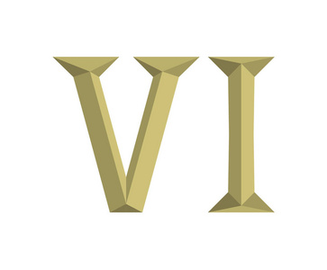字母六罗马数字6类型六在字母表字母徽标标记标志标志设计插图为日历