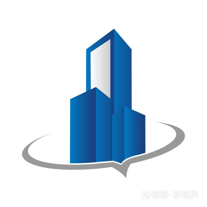 房地产标志概念图中,经典的图形样式的建筑标志,拓展标志,抽象矢量