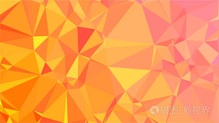 橙色和粉红色梯度多边形三角形矢量图像.