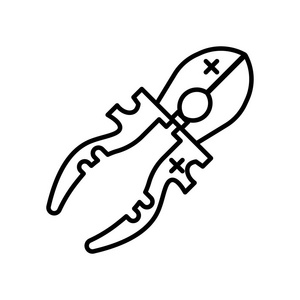 线切割图标矢量隔离在白色背景为您的 web 和移动应用程序设计, 线