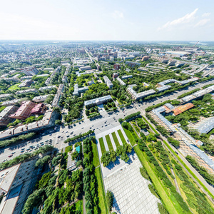 与空中城市景观 道路 房屋和建筑物