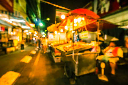 抽象模糊华欣夜市街背景