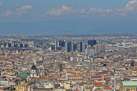 空中的那不勒斯城市景观