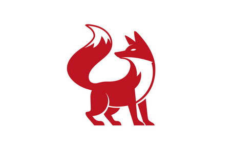 红狐标志符号矢量设计插图超级英雄飞行行动, 卡通超人男子跳跃图形