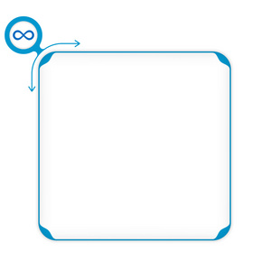 矢量蓝色对话框中填写您的文本和无穷大符号