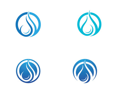 水滴 Logo 模板矢量插图设计