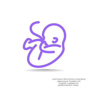 胚胎婴儿脐符号