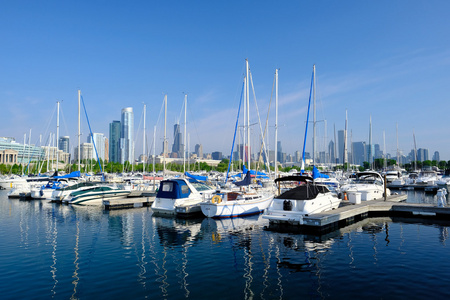 芝加哥的高楼大厦和城市滨海图片