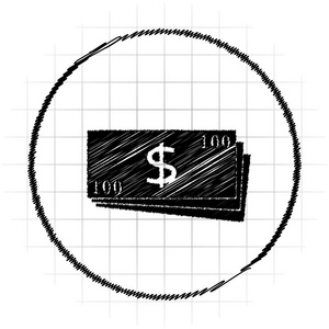 货币图标。白色背景上的互联网按钮