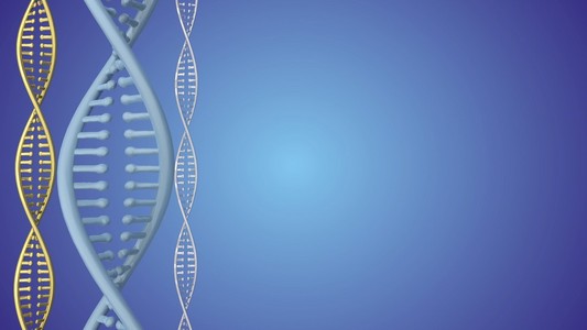 Dna 双螺旋结构抽象背景。3d 渲染