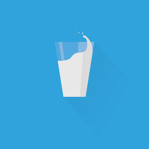 牛奶玻璃图标，最小的平面设计