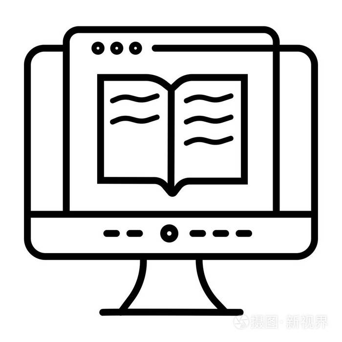 电子书计算机在线阅读互联网图标插画-正版商用图片0s4c2q-摄图新视界