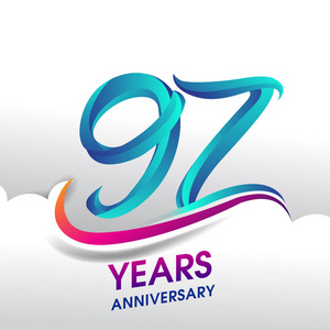97周年纪念庆典标志, 生日矢量设计