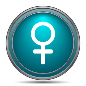 女性符号图标。白色背景上的互联网按钮