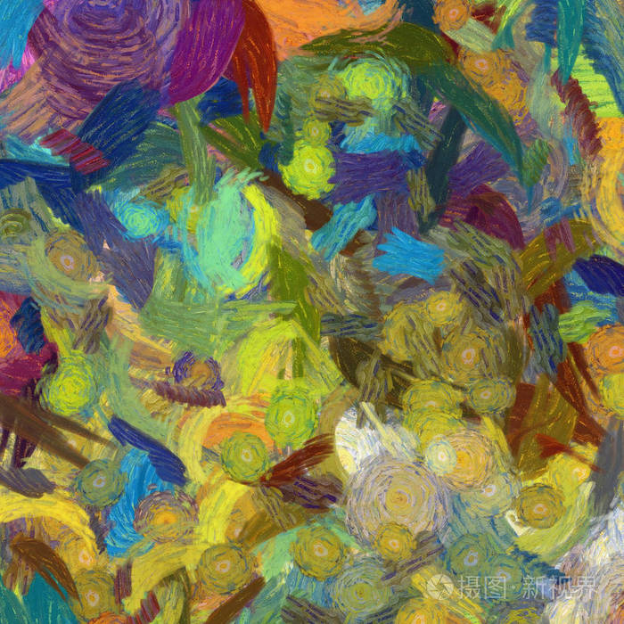 油画抽象背景的时尚印象派风格.设计工作的手工绘制图案.