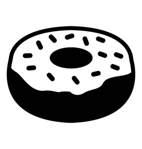 白色背景上的甜甜圈隔离图标