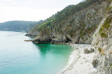 海景。自然背景与没有人。Morgat, Crozon 半岛, 布列塔尼, 法国