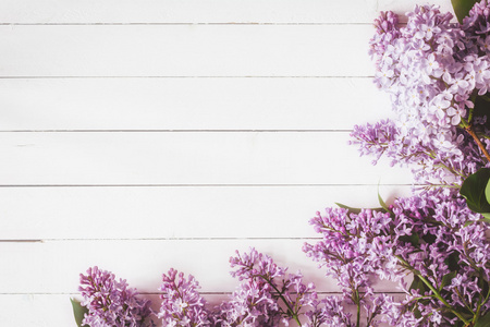 淡紫色的花，白色木