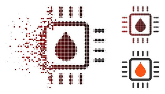 分散像素半色调跌落分析芯片图标