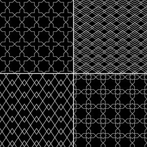矢量集的无缝抽象组合。黑白多边形
